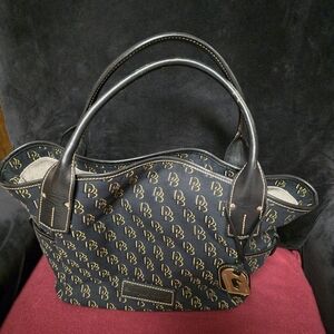 Dooney & Bourke Large Black and Tan Tote Bag